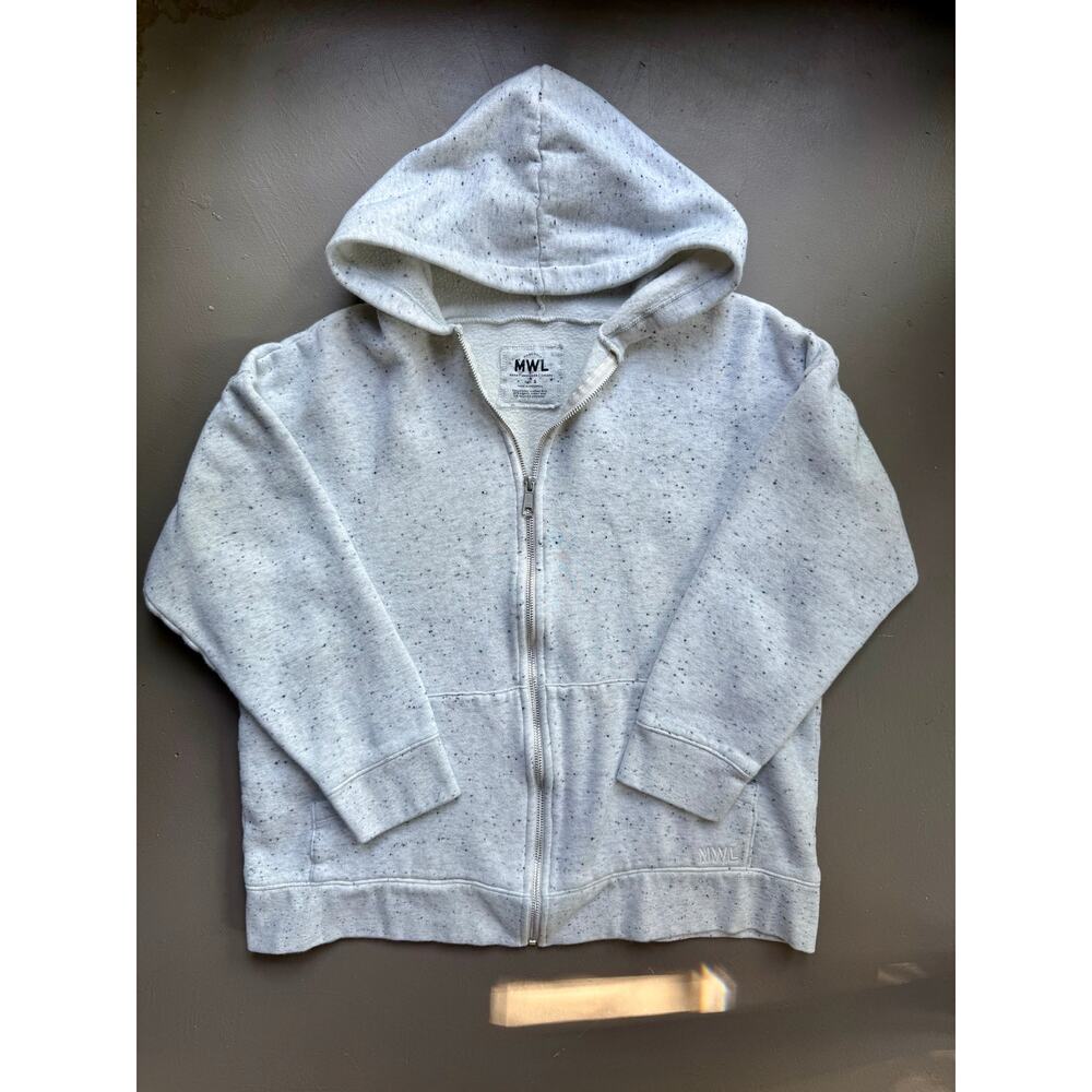 Madewell MWL Oatmeal Flecked Fleece Zip Up Hoodie Size Small